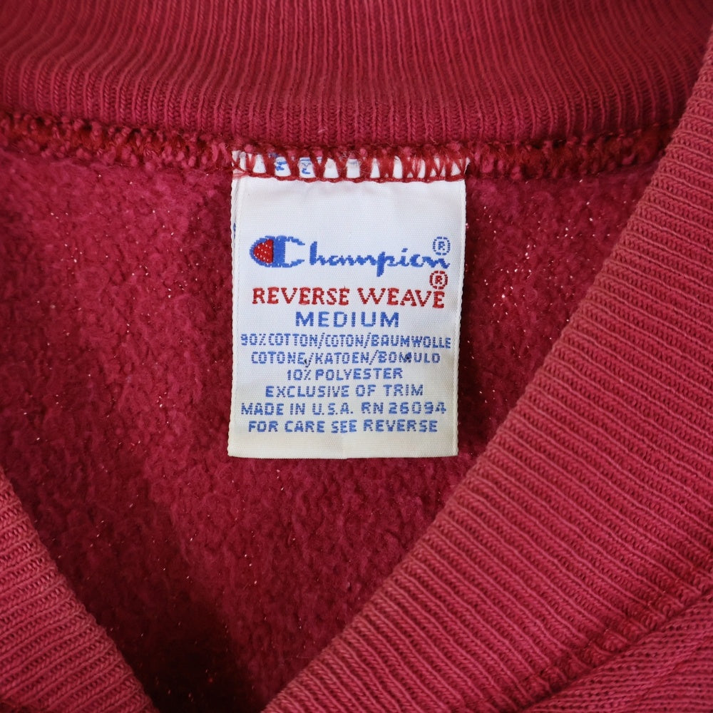 CHAMPION チャンピオン 90s REVERSE WEAVE スナップボタン C刻印 カーディガン レッド CHAMPION(チャンピオン) 90s REVERSE WEAVE スナップボタン C刻印