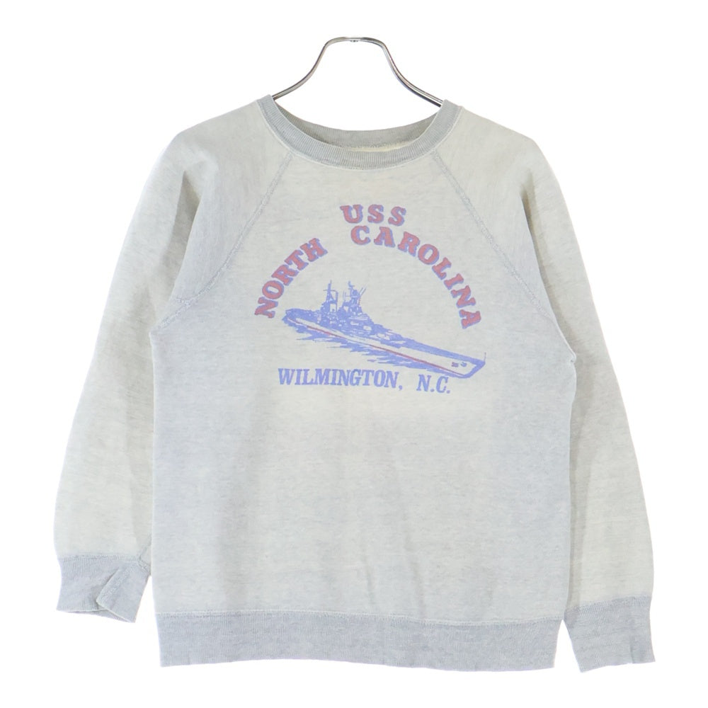 VINTAGE(ヴィンテージ) 60s USS NORTH CAROLINA WILMINGTON N.C SWEAT ラグランスリーブ 長袖スウェット トレーナー グレー