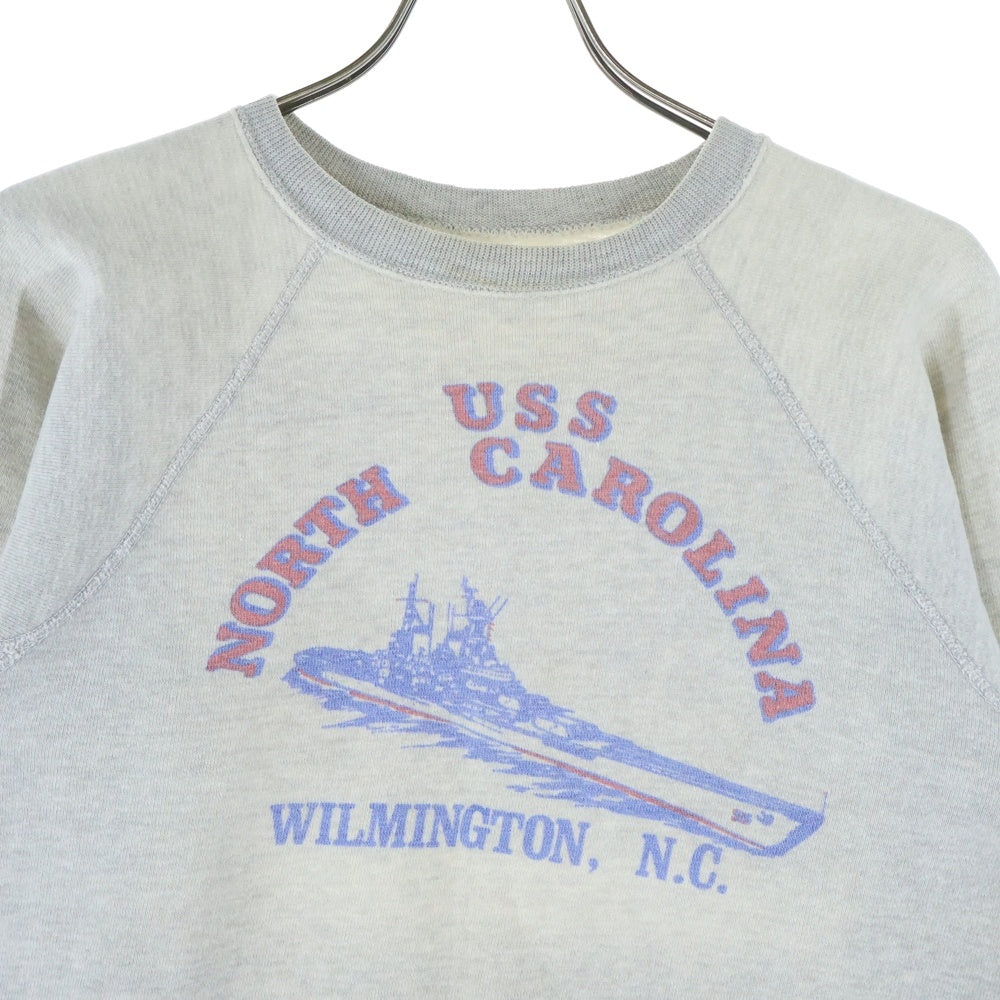 VINTAGE(ヴィンテージ) 60s USS NORTH CAROLINA WILMINGTON N.C SWEAT ラグランスリーブ 長袖スウェット トレーナー グレー