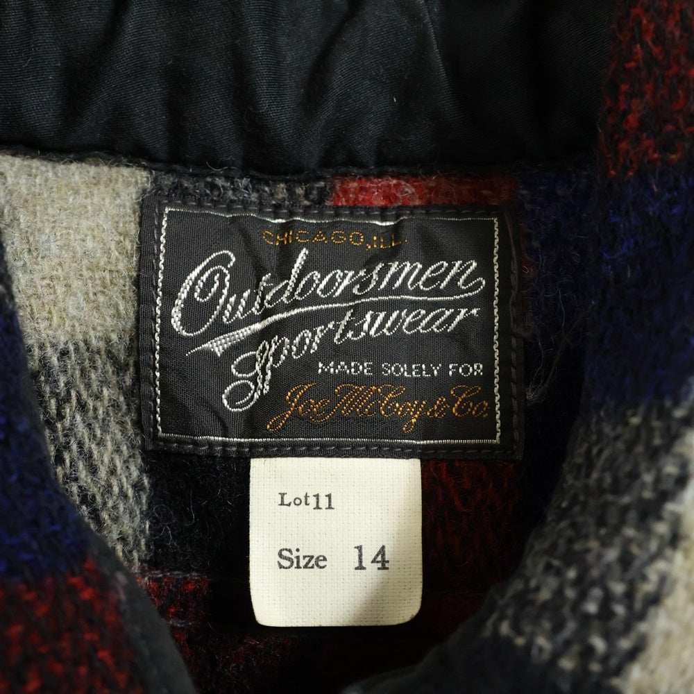 VINTAGE(ヴィンテージ) JOEMCCOY OUTDOORSMEN SPORTSWEAR チェック柄 ヘビー長袖シャツ Lot11 レッド/ブルー