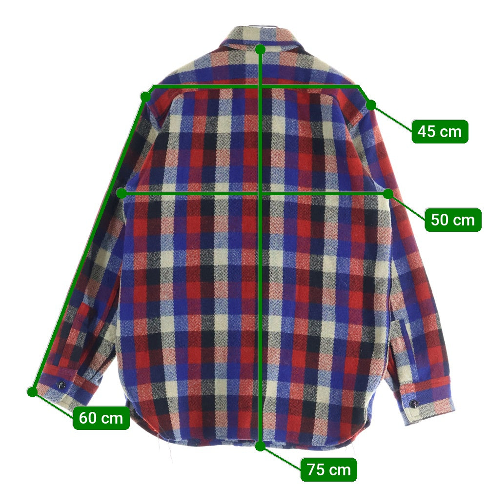 VINTAGE(ヴィンテージ) JOEMCCOY OUTDOORSMEN SPORTSWEAR チェック柄 ヘビー長袖シャツ Lot11 レッド/ブルー