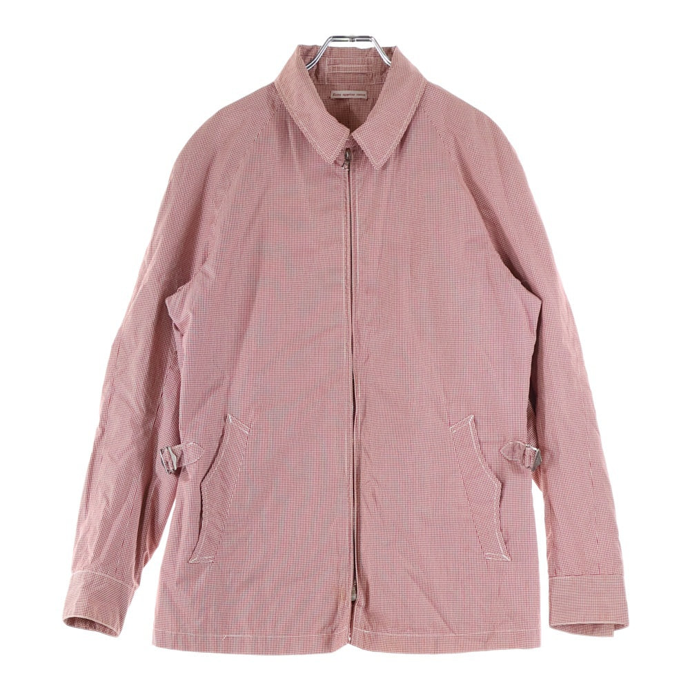 NO BRAND(ノーブランド) IN SYNC WITH(インシンクウィズ) チェック柄 サイドバックル ジップアップジャケット レッド