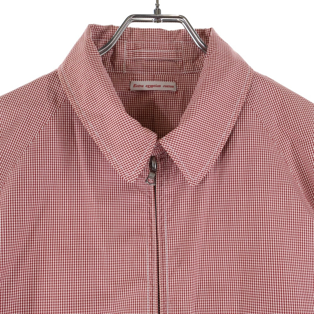 NO BRAND(ノーブランド) IN SYNC WITH(インシンクウィズ) チェック柄 サイドバックル ジップアップジャケット レッド