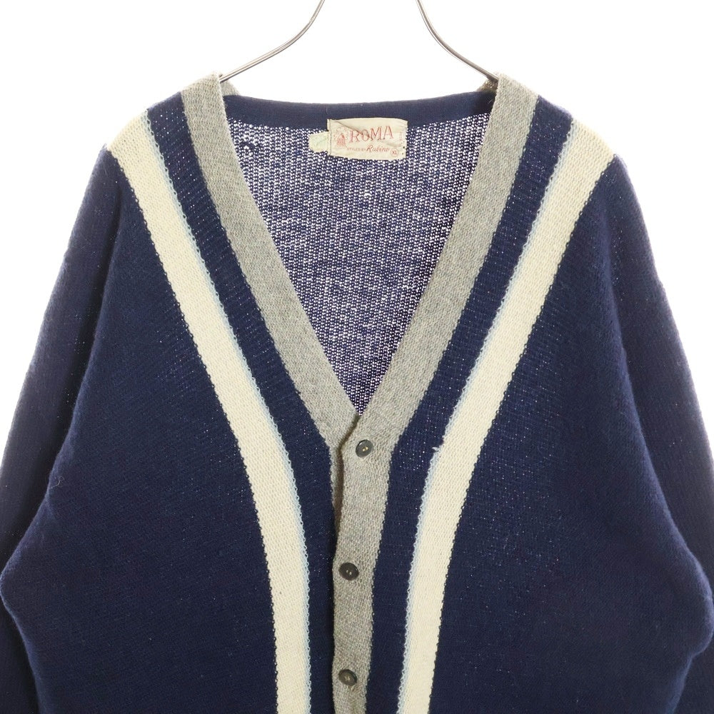 VINTAGE ヴィンテージ 60S ROMA WOOL ALPACA CARDIGAN ローマ ウール アルパカ カーディガン ネイビー/ホワイト VINTAGE(ヴィンテージ) 60S ROMA WOOL ALPACA CARDIGAN ローマ ウール