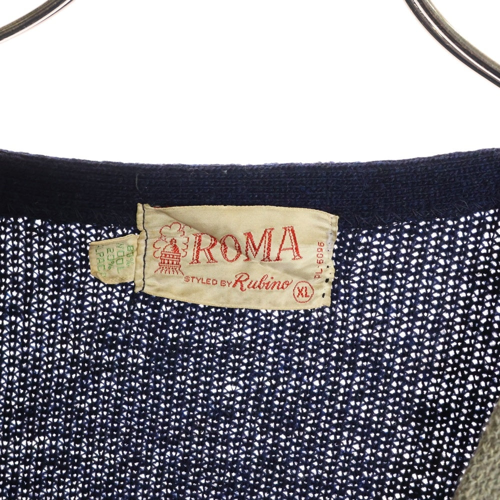 VINTAGE(ヴィンテージ) 60S ROMA WOOL ALPACA CARDIGAN ローマ ウール アルパカ カーディガン ネイビー/ホワイト