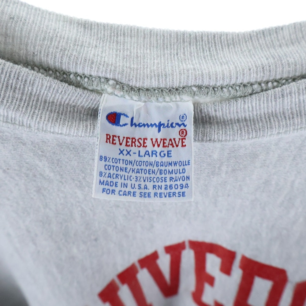CHAMPION(チャンピオン) 90S REVERSE WEAVE UNIVERSITY OF DAYTON SWEAT リバースウィーブ デイトン カレッジ 3段 プリント 刺繍タグ スウェット グレー