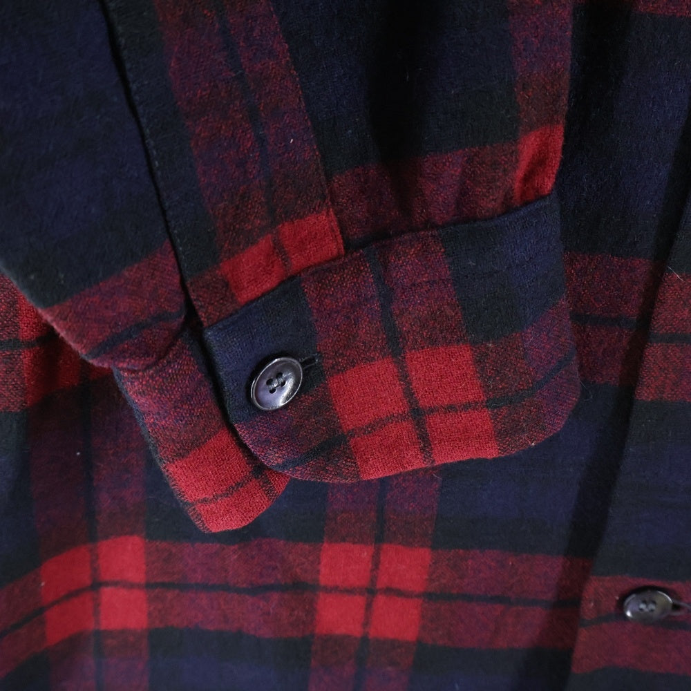 PENDLETON(ペンドルトン) 50S VINTAGE WOOL L/S CHECK SHIRT ヴィンテージ ウール 長袖シャツ レッド/ネイビー