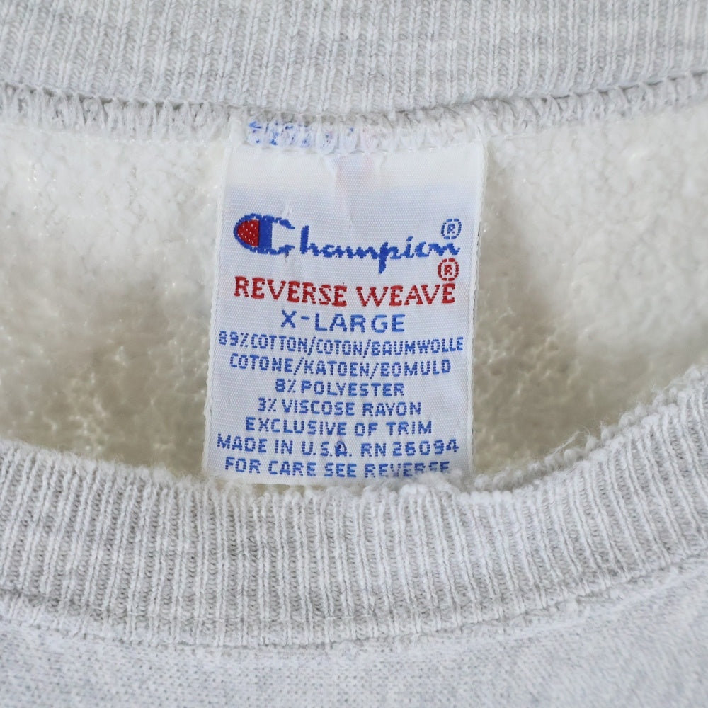 CHAMPION(チャンピオン) 90S REVERSE WEAVE UNIVERSITY AT BUFFALO SWEAT リバースウィーブ バッファロー 3段 プリント 刺繍タグ スウェット グレー