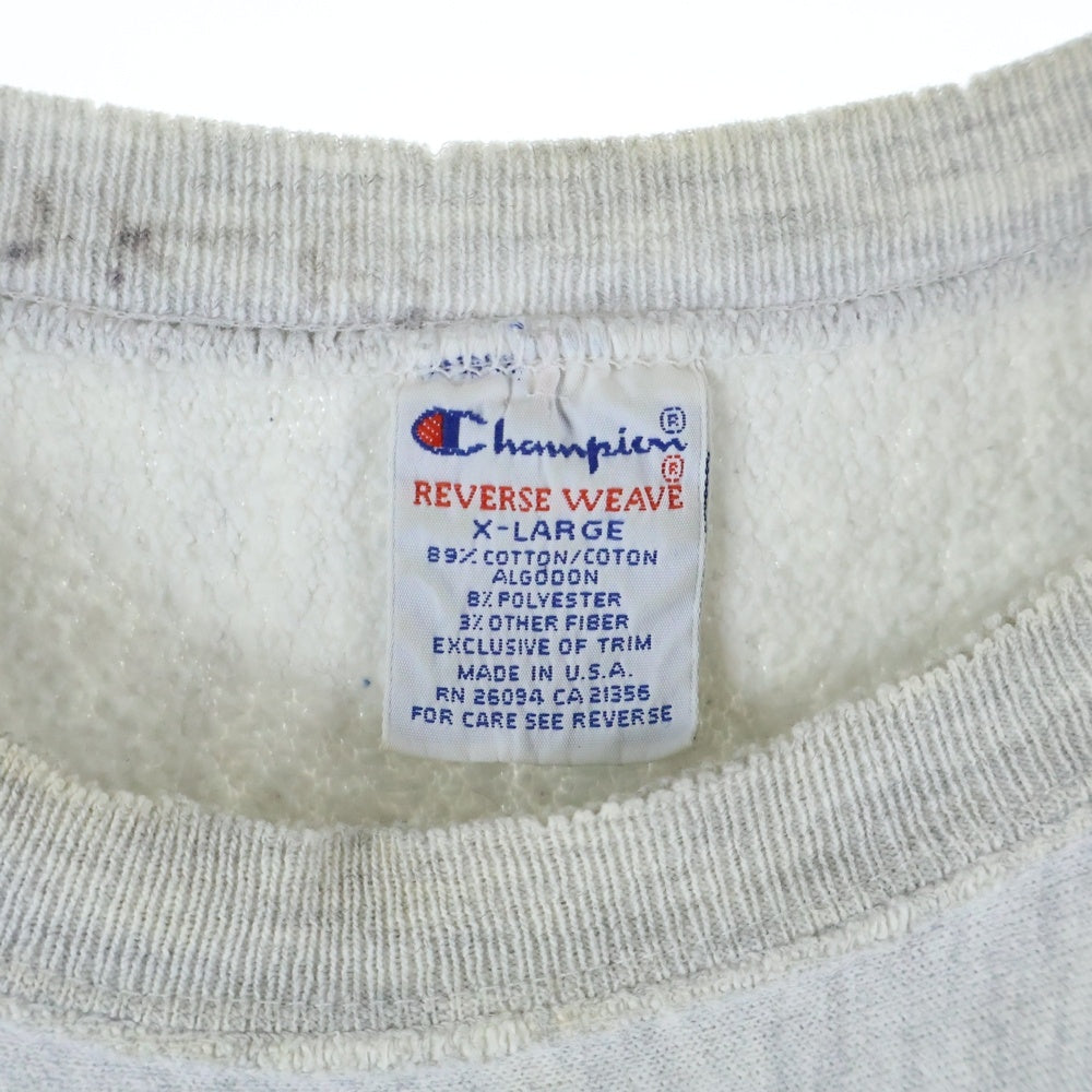 CHAMPION(チャンピオン) 90S REVERSE WEAVE GEORGETOWN SWEAT リバースウィーブ ジョージタウン プリント 刺繍タグ スウェット グレー