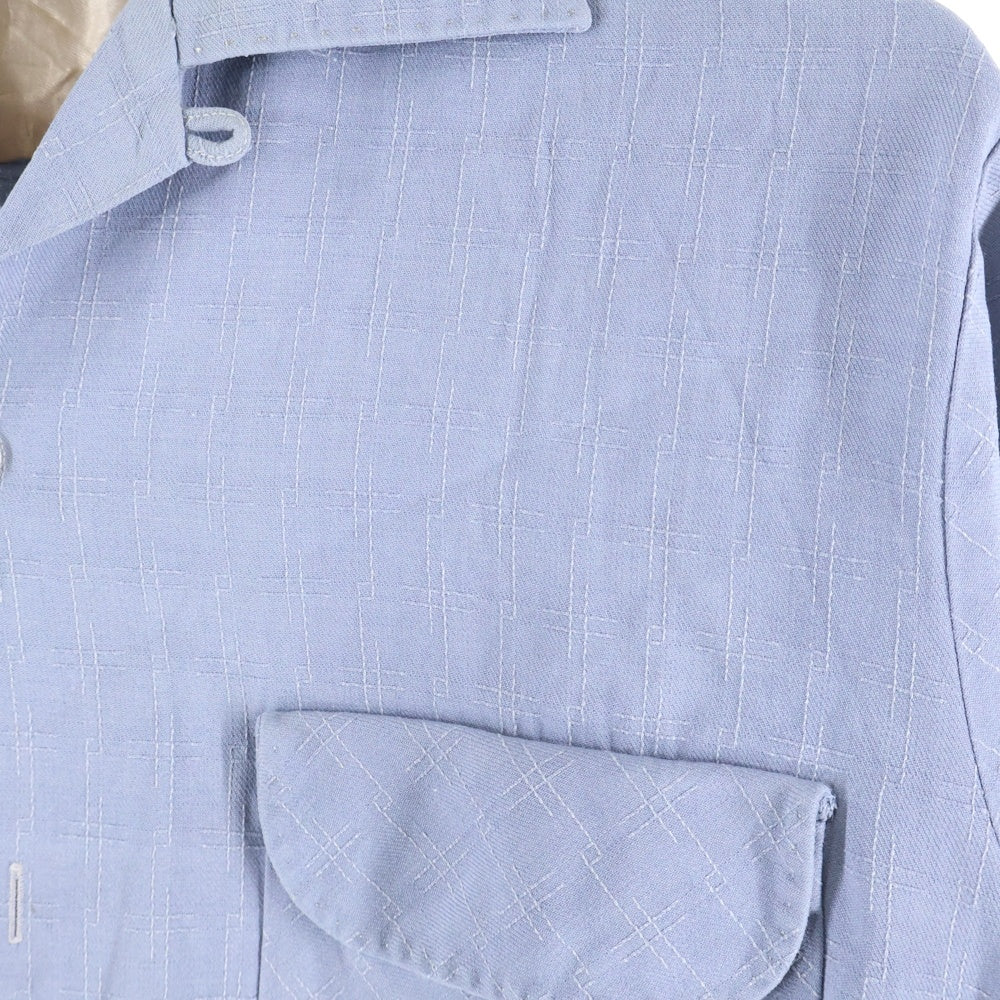 VINTAGE(ヴィンテージ) 50S SPORTSMAN CHECK L/S SHIRT スポーツマン フラップポケット 刺繍 長袖シャツ カスリ柄 ブルー