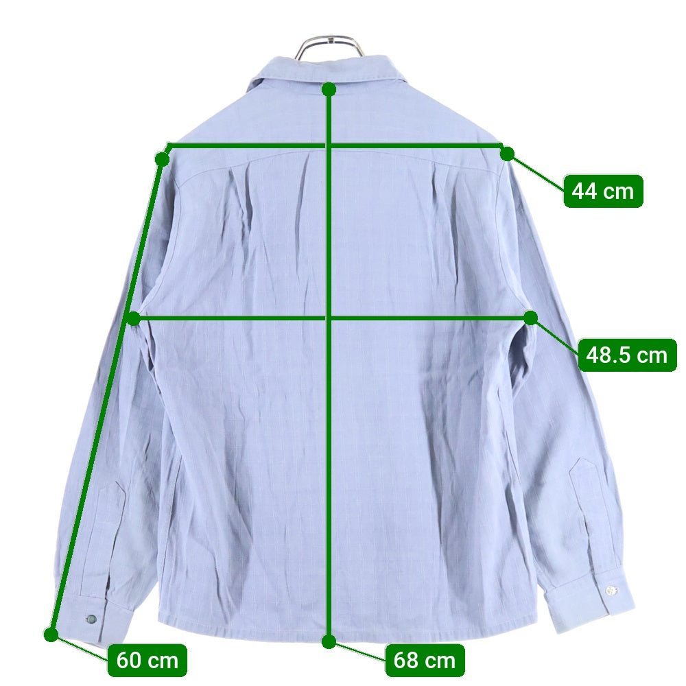 VINTAGE(ヴィンテージ) 50S SPORTSMAN CHECK L/S SHIRT スポーツマン フラップポケット 刺繍 長袖シャツ カスリ柄 ブルー