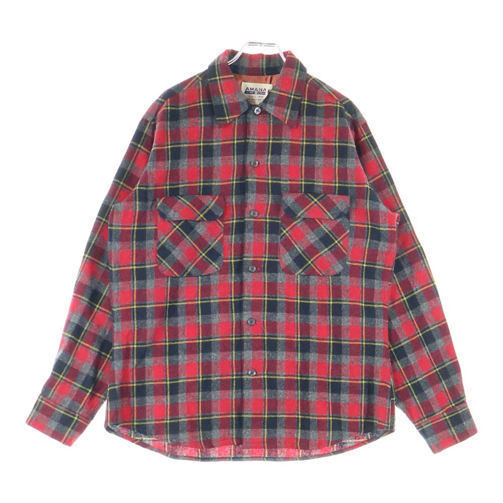 VINTAGE(ヴィンテージ) 50S AMANA WOOL L/S SHIRT アマナ ウール 長袖シャツ レッド/ブラック/イエロー