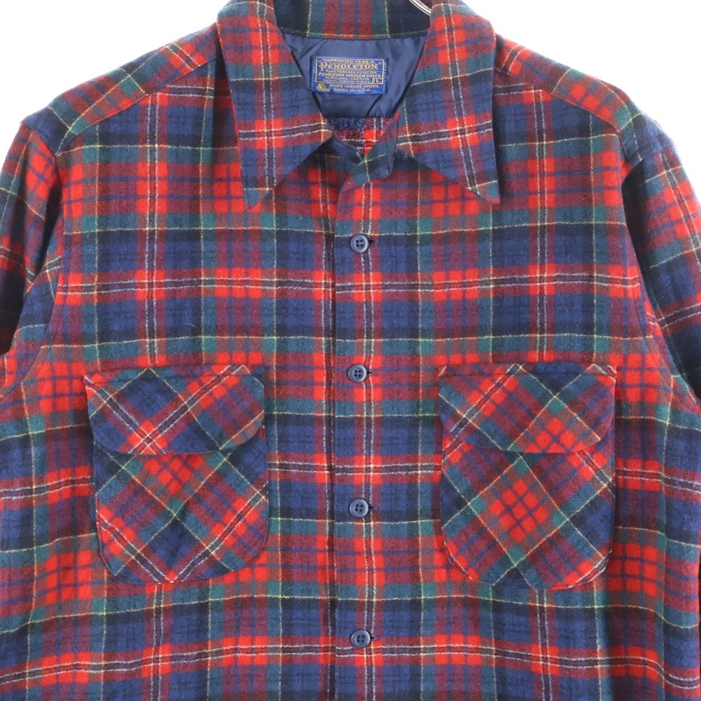 PENDLETON(ペンドルトン) 70S VINTAGE WOOL L/S CHECK SHIRT ヴィンテージ ウール チェック 長袖シャツ レッド/グリーン/ブルー