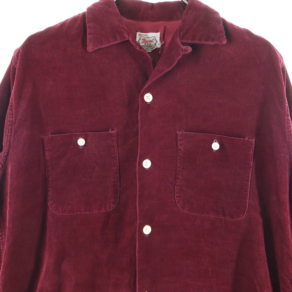 VINTAGE(ヴィンテージ) 40-50S BRENT CORDUROY L/S SHIRT ブレント コーデュロイ シャツ レッド