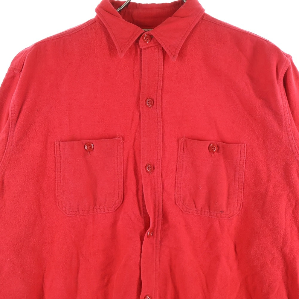 VINTAGE(ヴィンテージ) 50S KING KOLE L/S SHIRT キングコール マチ付き 長袖シャツ レッド