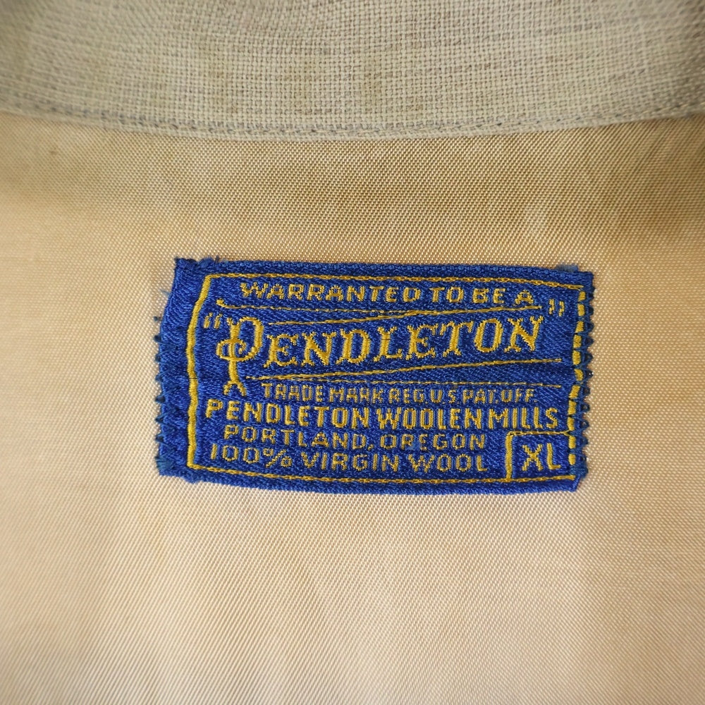 PENDLETON(ペンドルトン) 50S VINTAGE WOOL L/S SHIRT ビンテージ ウール 長袖シャツ ソリット ブラウン