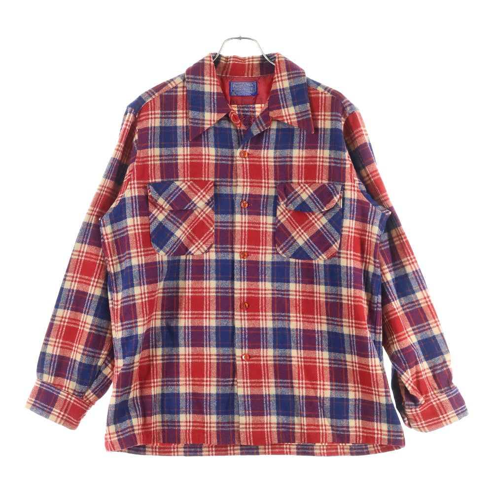 PENDLETON(ペンドルトン) 70S VINTAGE WOOL L/S CHECK SHIRT ヴィンテージ ウール 長袖シャツ レッド/ブルー