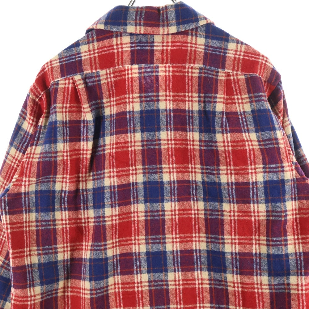 PENDLETON(ペンドルトン) 70S VINTAGE WOOL L/S CHECK SHIRT ヴィンテージ ウール 長袖シャツ レッド/ブルー
