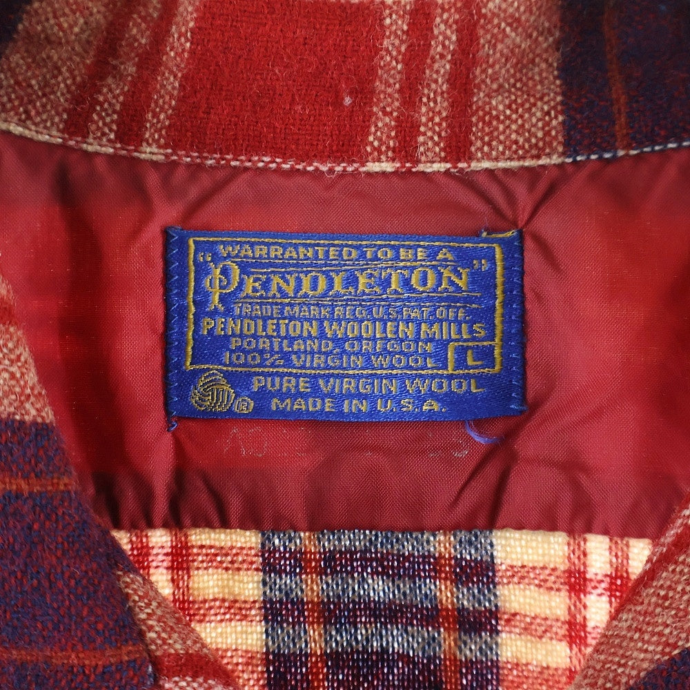 PENDLETON(ペンドルトン) 70S VINTAGE WOOL L/S CHECK SHIRT ヴィンテージ ウール 長袖シャツ レッド/ブルー