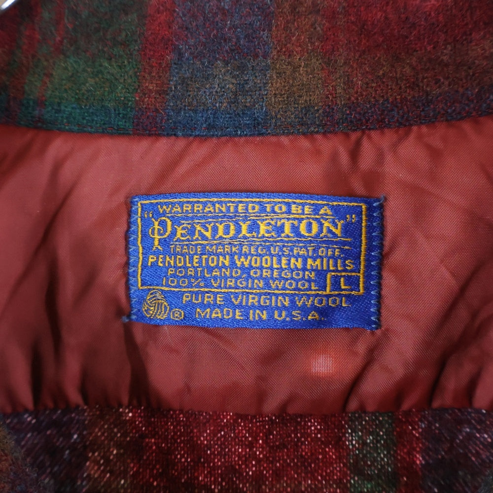 PENDLETON(ペンドルトン) 70S VINTAGE WOOL L/S CHECK SHIRT ヴィンテージ ウール 長袖シャツ レッド/グリーン/ブラウン