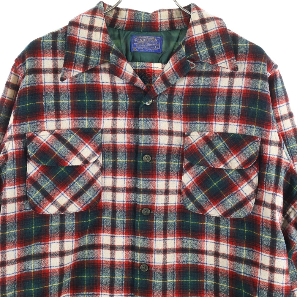 PENDLETON(ペンドルトン) 70S VINTAGE WOOL L/S CHECK SHIRT ヴィンテージ ウール 長袖シャツ レッド/グリーン/ネイビー