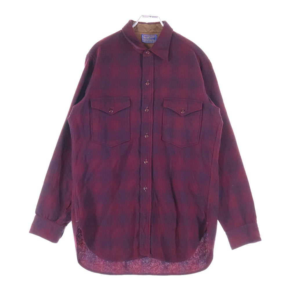 PENDLETON(ペンドルトン) 50S VINTAGE WOOL L/S OMBRE CHECK SHIRT ヴィンテージ ウール オンブレチェック 長袖シャツ レッド/ブラック