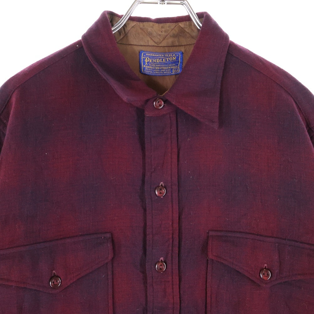 PENDLETON(ペンドルトン) 50S VINTAGE WOOL L/S OMBRE CHECK SHIRT ヴィンテージ ウール オンブレチェック 長袖シャツ レッド/ブラック