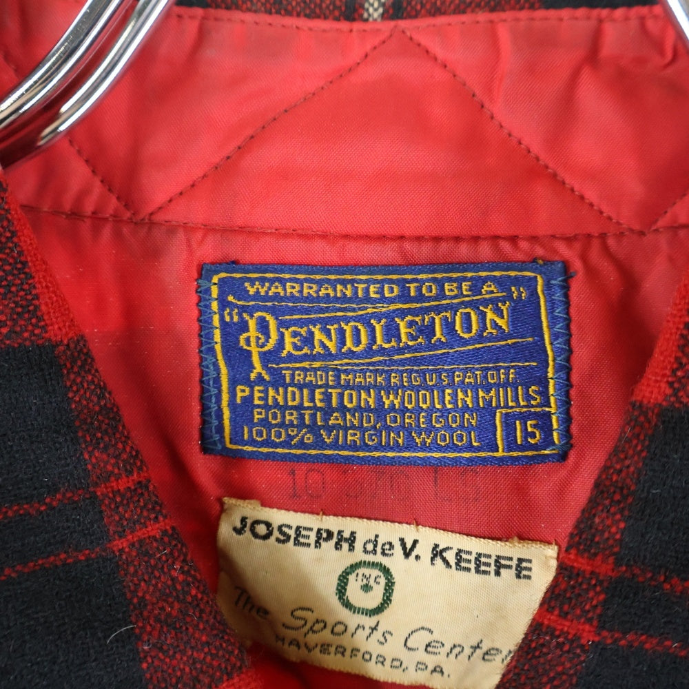 PENDLETON(ペンドルトン) 50S VINTAGE WOOL L/S CHECK SHIRT ヴィンテージ ウール チェック 長袖シャツ レッド/ブラック