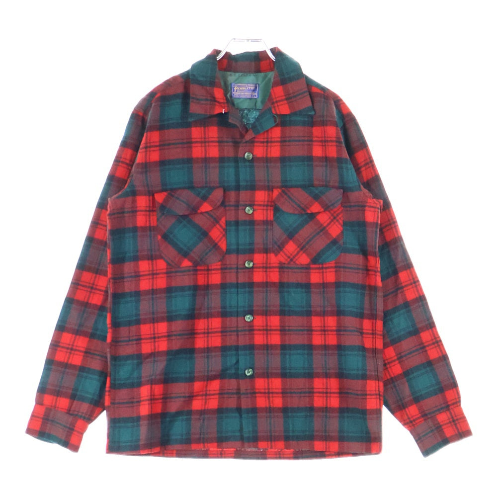 PENDLETON(ペンドルトン) 50S VINTAGE WOOL L/S CHECK SHIRT ヴィンテージ ウール チェック 長袖シャツ レッド/グリーン