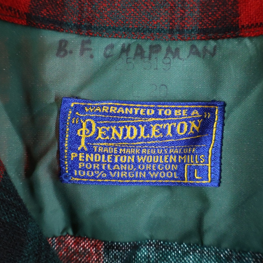 PENDLETON(ペンドルトン) 50S VINTAGE WOOL L/S CHECK SHIRT ヴィンテージ ウール チェック 長袖シャツ レッド/グリーン