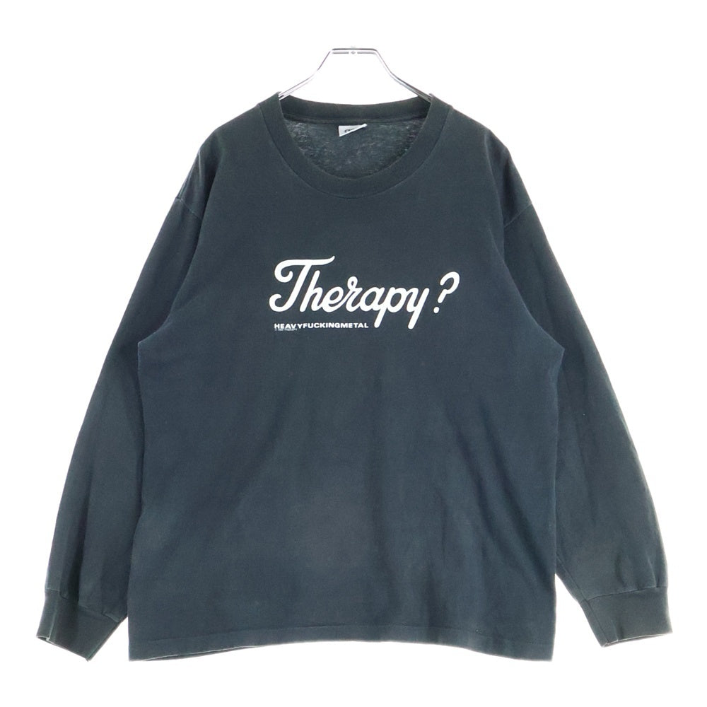 VINTAGE(ヴィンテージ) 90s THERAPY ? IRONY HEAVYFUCKINGMETAL L/S TEE ANVILボディ アイロニー 長袖プリントTシャツ ブラック