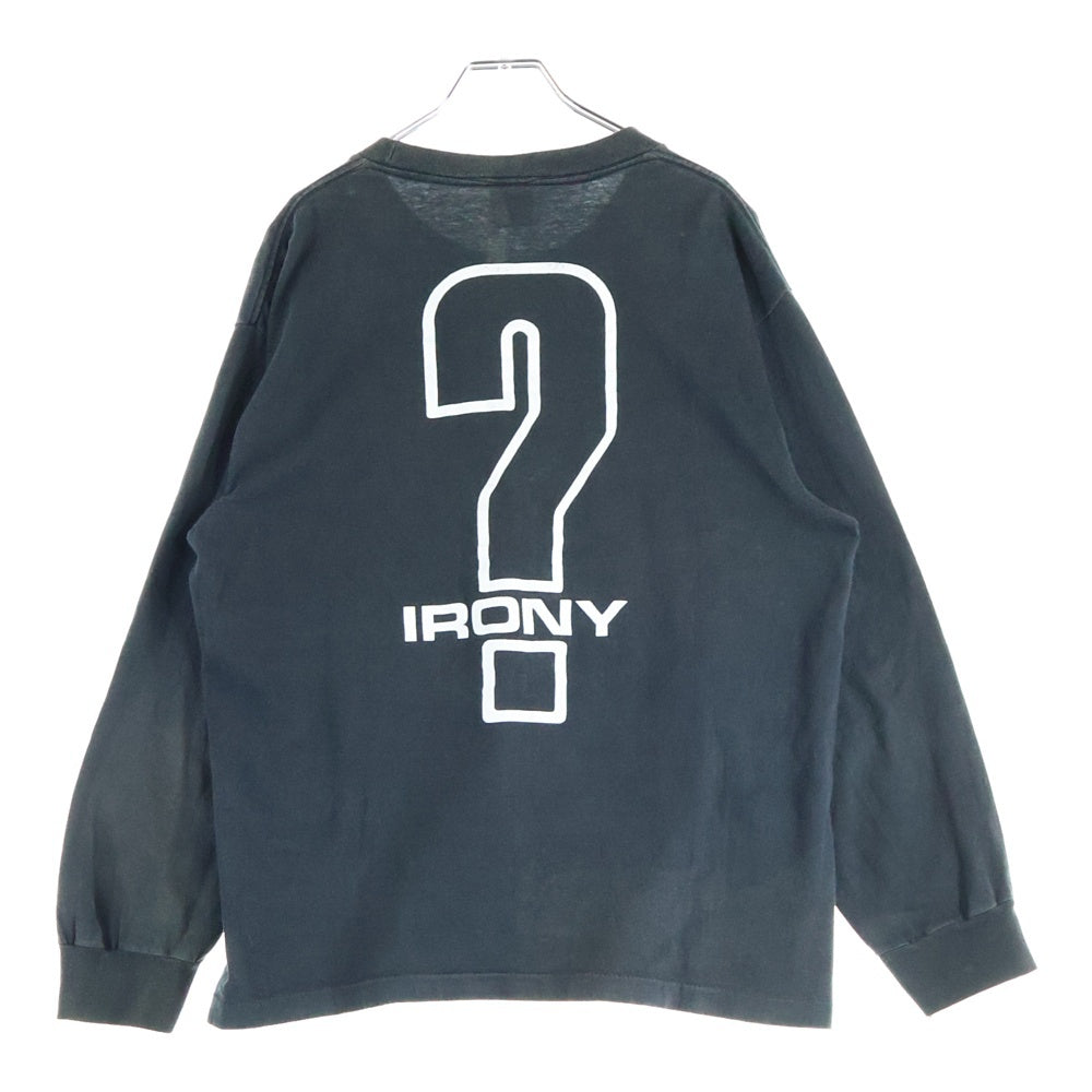 VINTAGE(ヴィンテージ) 90s THERAPY ? IRONY HEAVYFUCKINGMETAL L/S TEE ANVILボディ アイロニー 長袖プリントTシャツ ブラック