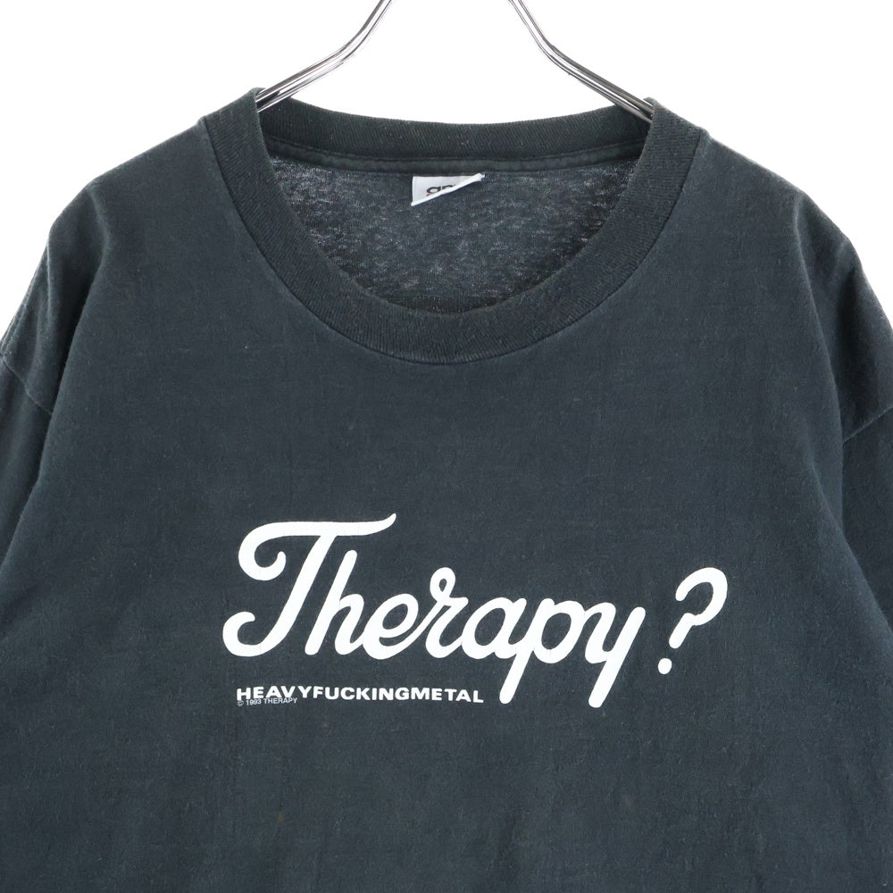 VINTAGE(ヴィンテージ) 90s THERAPY ? IRONY HEAVYFUCKINGMETAL L/S TEE ANVILボディ アイロニー 長袖プリントTシャツ ブラック