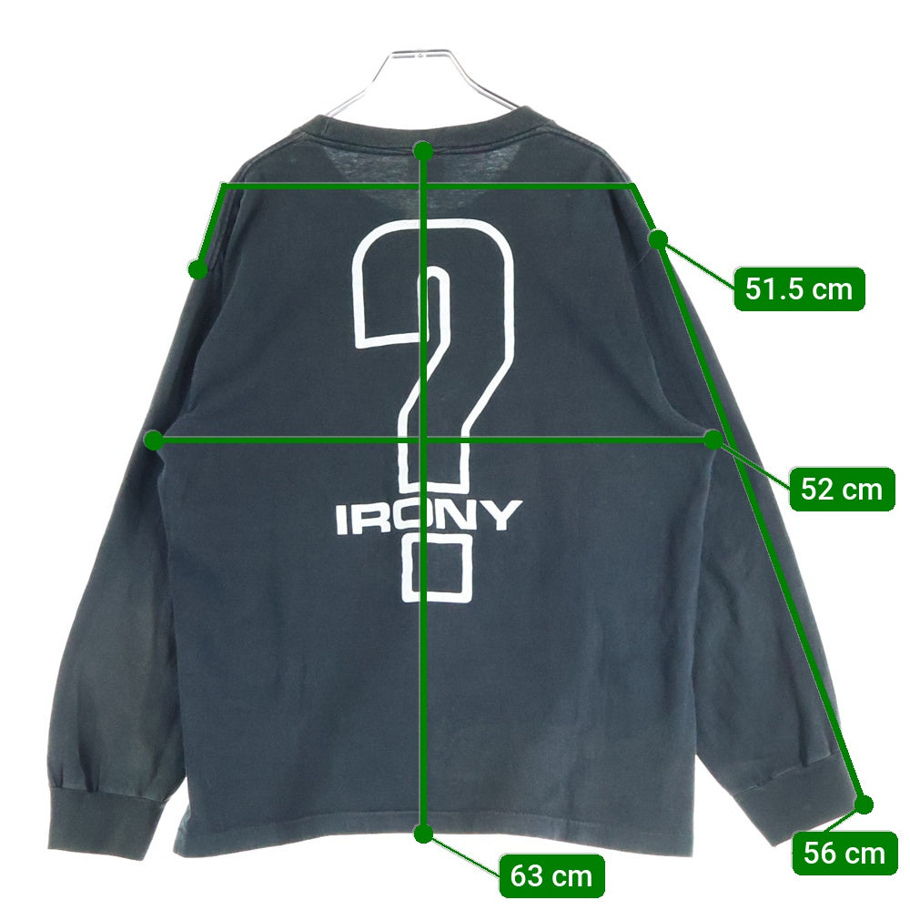 VINTAGE(ヴィンテージ) 90s THERAPY ? IRONY HEAVYFUCKINGMETAL L/S TEE ANVILボディ アイロニー 長袖プリントTシャツ ブラック