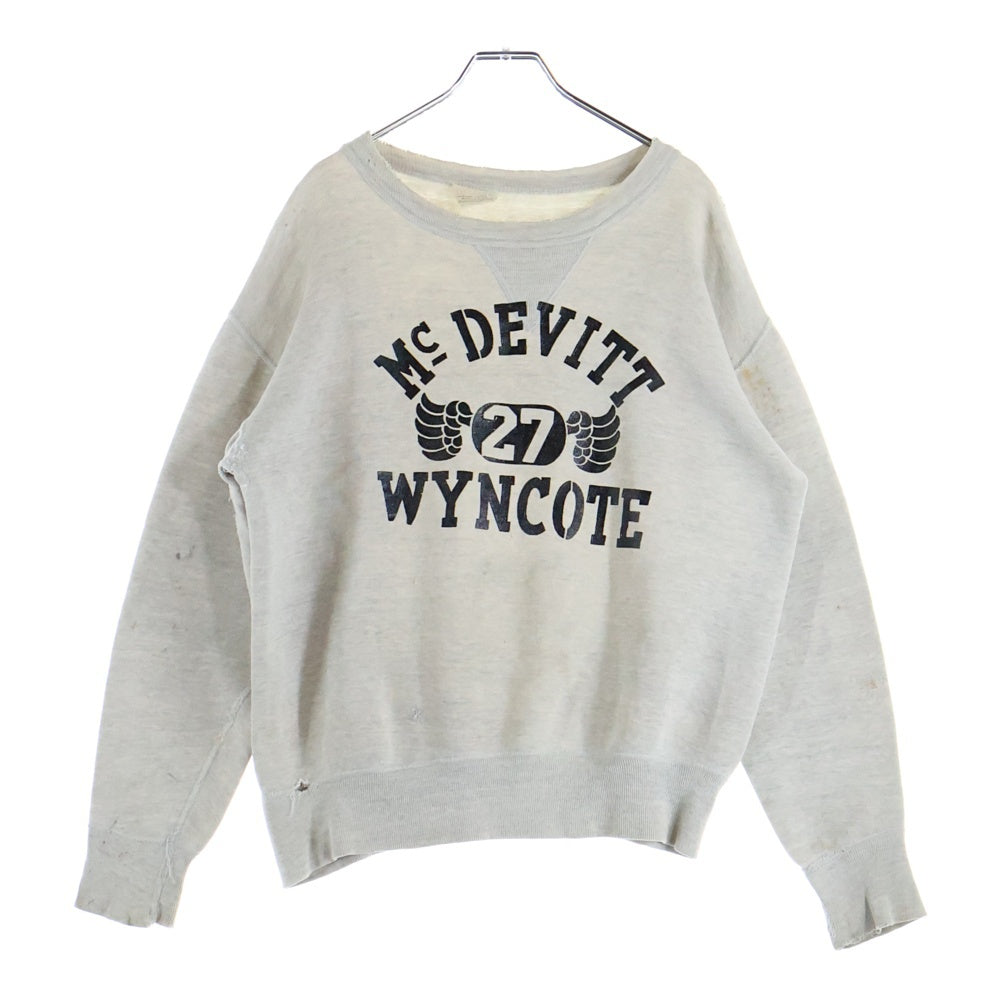 VINTAGE(ヴィンテージ) 50-60s Wilson 3段 前V クルーネックスウェット 長袖トレーナー グレー