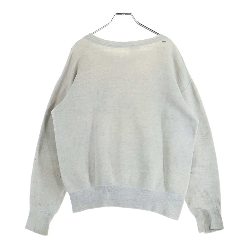 VINTAGE(ヴィンテージ) 50-60s Wilson 3段 前V クルーネックスウェット 長袖トレーナー グレー