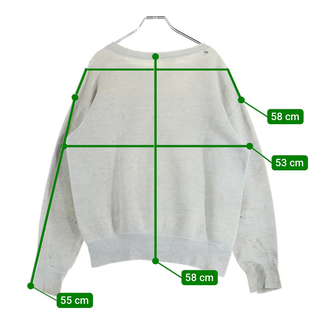 VINTAGE(ヴィンテージ) 50-60s Wilson 3段 前V クルーネックスウェット 長袖トレーナー グレー