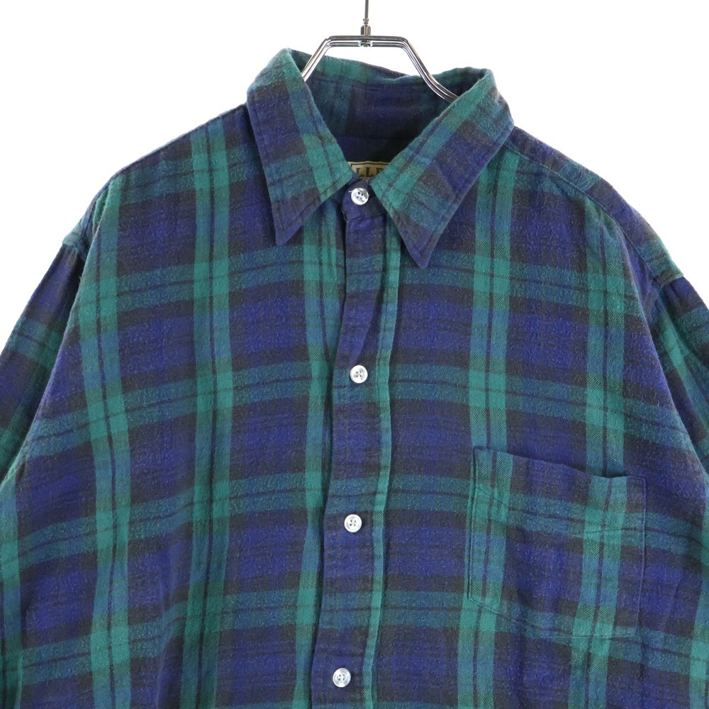 L.L.Bean(エルエルビーン) 70-80S BLACKWATCH L/S SHIRT USA製 ブラックウォッチ 長袖 チェック シャツ グリーン/ブルー