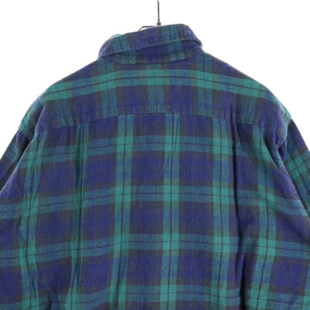 L.L.Bean(エルエルビーン) 70-80S BLACKWATCH L/S SHIRT USA製 ブラックウォッチ 長袖 チェック シャツ グリーン/ブルー
