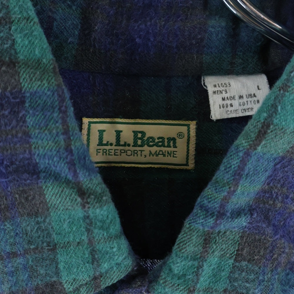 L.L.Bean(エルエルビーン) 70-80S BLACKWATCH L/S SHIRT USA製 ブラックウォッチ 長袖 チェック シャツ グリーン/ブルー