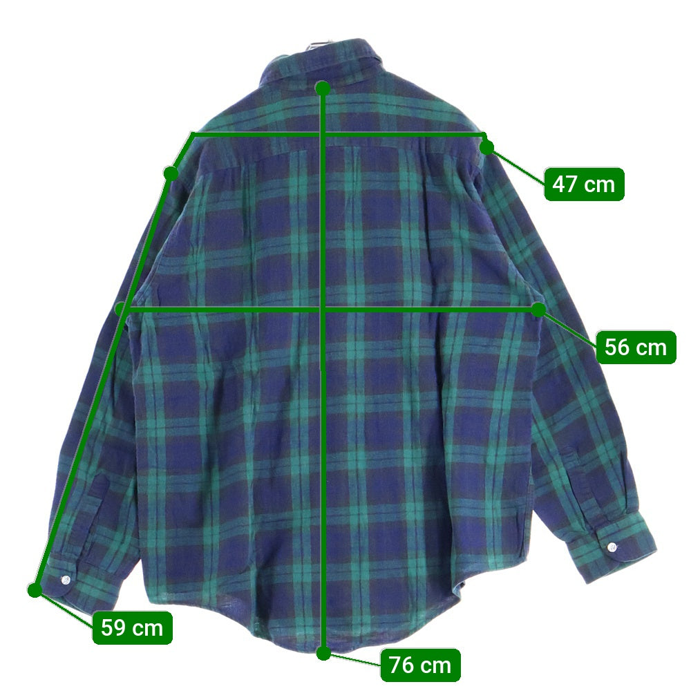 L.L.Bean(エルエルビーン) 70-80S BLACKWATCH L/S SHIRT USA製 ブラックウォッチ 長袖 チェック シャツ グリーン/ブルー