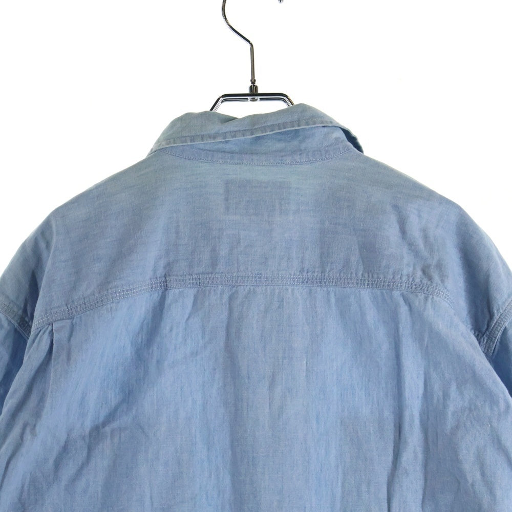 RALPH LAUREN(ラルフローレン) 80-90S COUNTRY COTTON CHAMBRAY L/S SHIRT 40年代サンプリング カントリー シャンブレー 長袖 シャツ ブルー