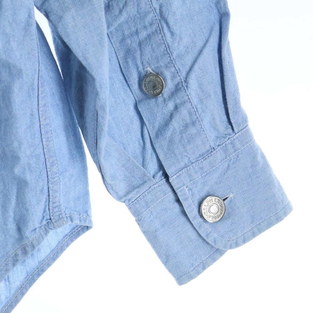 RALPH LAUREN(ラルフローレン) 80-90S COUNTRY COTTON CHAMBRAY L/S SHIRT 40年代サンプリング カントリー シャンブレー 長袖 シャツ ブルー