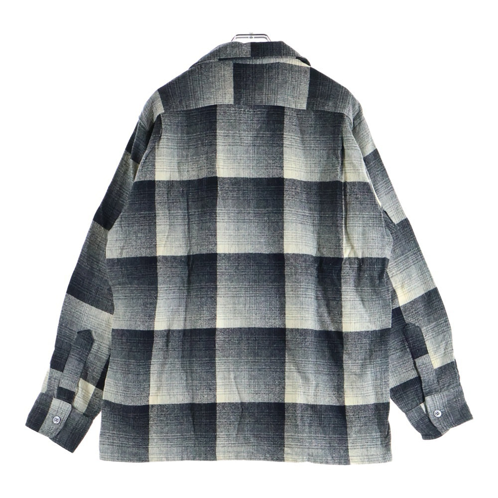 Levi's(リーバイス) 50S Styled by LEVI'S OMBRE BOX CHECK L/S SHIRT フラップサテン 襟芯入り 長袖 チェック シャツ ブラック/ホワイト