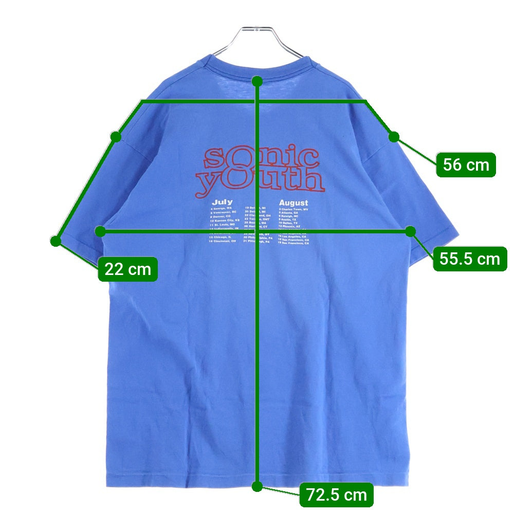 VINTAGE(ヴィンテージ) 90s SONIC YOUTH WASHING MACHINE FRUIT OF THE LOOM TEE ソニックユース 両面プリント半袖Tシャツ カットソー ブルー