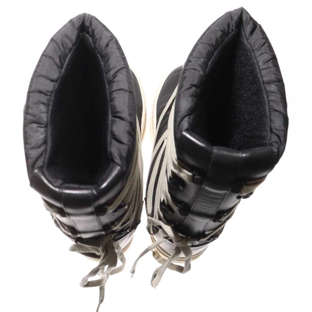 Rick Owens(リックオウエンス) 23AW ×MONCLER BIG ROCKS PADDED BOOTS I209N4H00020 M3863 ×モンクレール パデットブーツ ロゴダウンブーツ ブラック/ホワイト