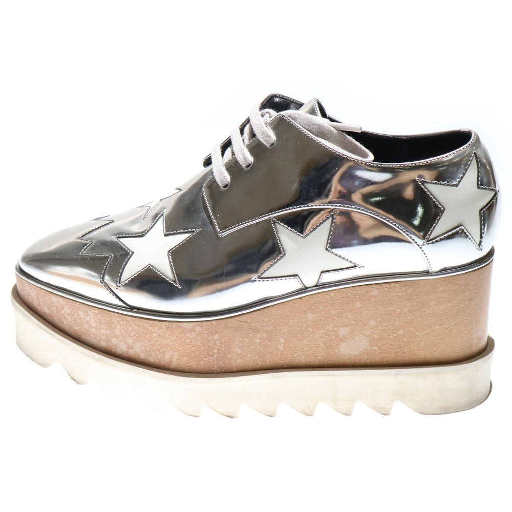 STELLA McCARTNEY(ステラマッカートニー) ELYSE METALLIC 363998 エリス メタリック 厚底プラットフォームシューズ シルバー スター レディース