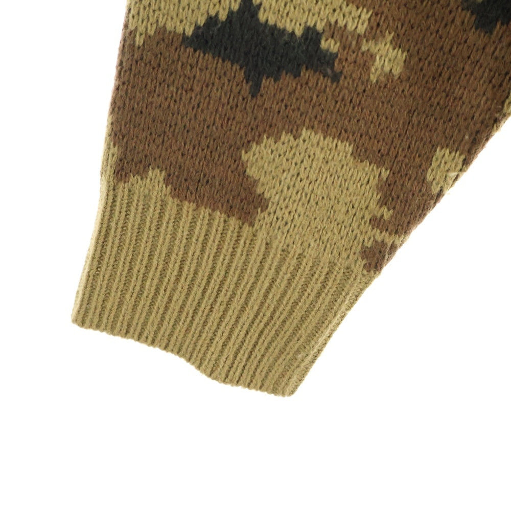SUPREME(シュプリーム) 16AW CAMO SWEATER カモ柄クルーネック長袖ニットセーター ブラウン