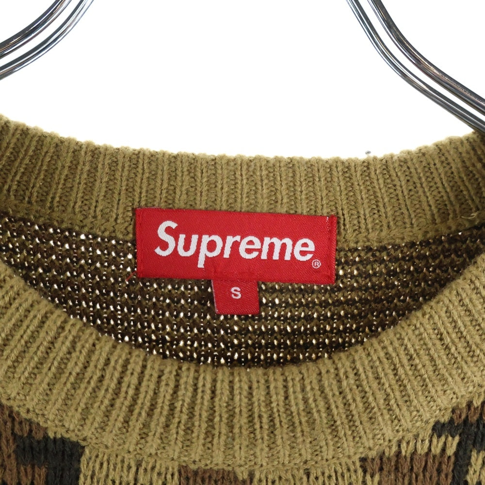 SUPREME(シュプリーム) 16AW CAMO SWEATER カモ柄クルーネック長袖ニットセーター ブラウン