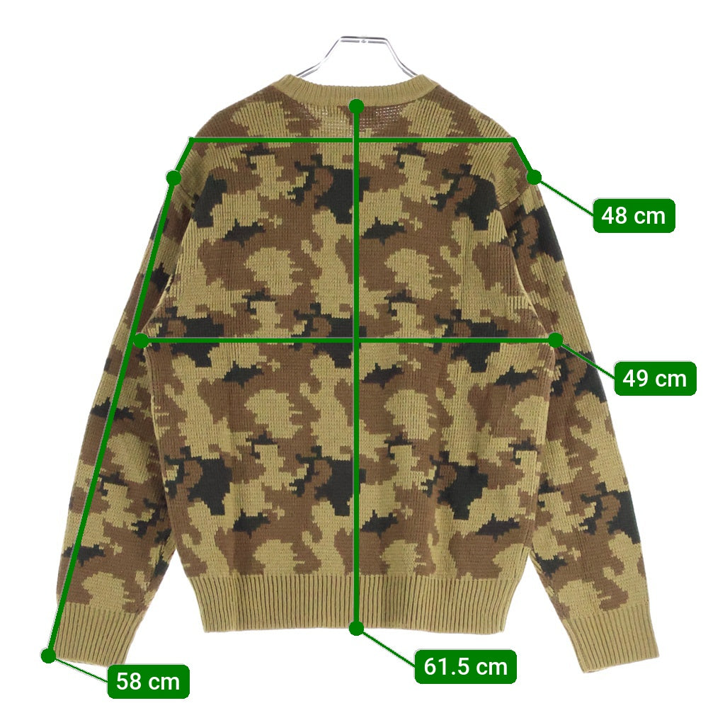 SUPREME(シュプリーム) 16AW CAMO SWEATER カモ柄クルーネック長袖ニットセーター ブラウン
